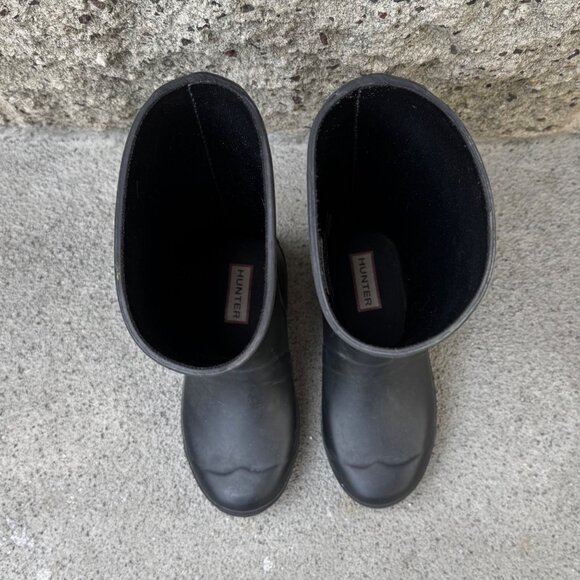 HUNTER Original Tall Rain Boots Kids 13 EU 31 Matte Black High Gum Boot Rubber - Picture 5 of 9